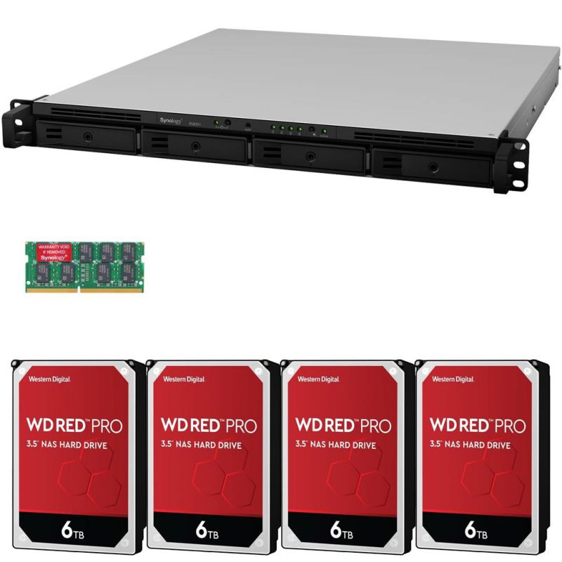 Synology RS820+ 4-Bay RackStation NAS with  48TB (4x12TB) of Western Digital RED PRO NAS Drives Fully Assembled and Tested By CustomTechSales