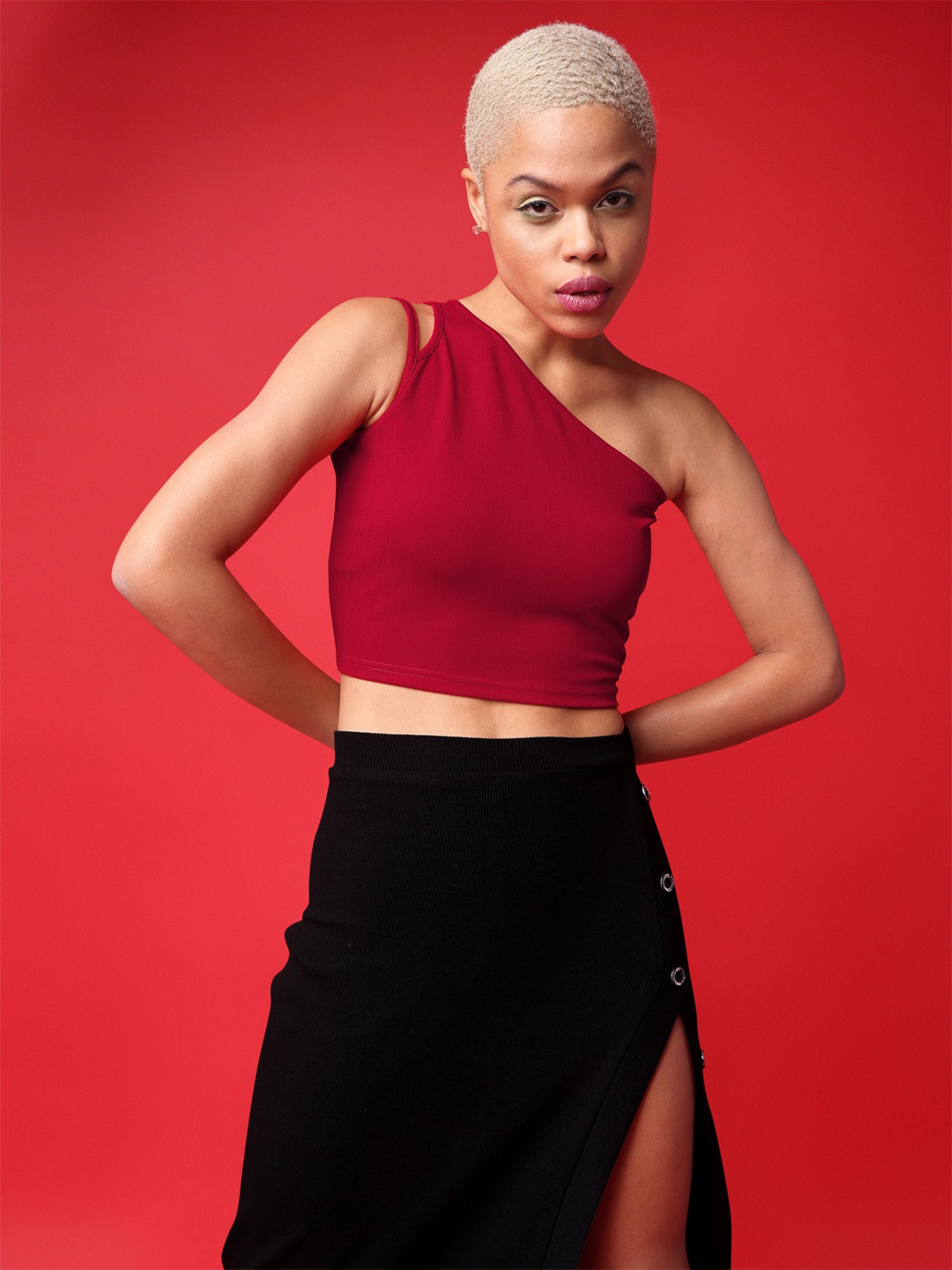 PURVAJA Red Regular Fit Crop Top