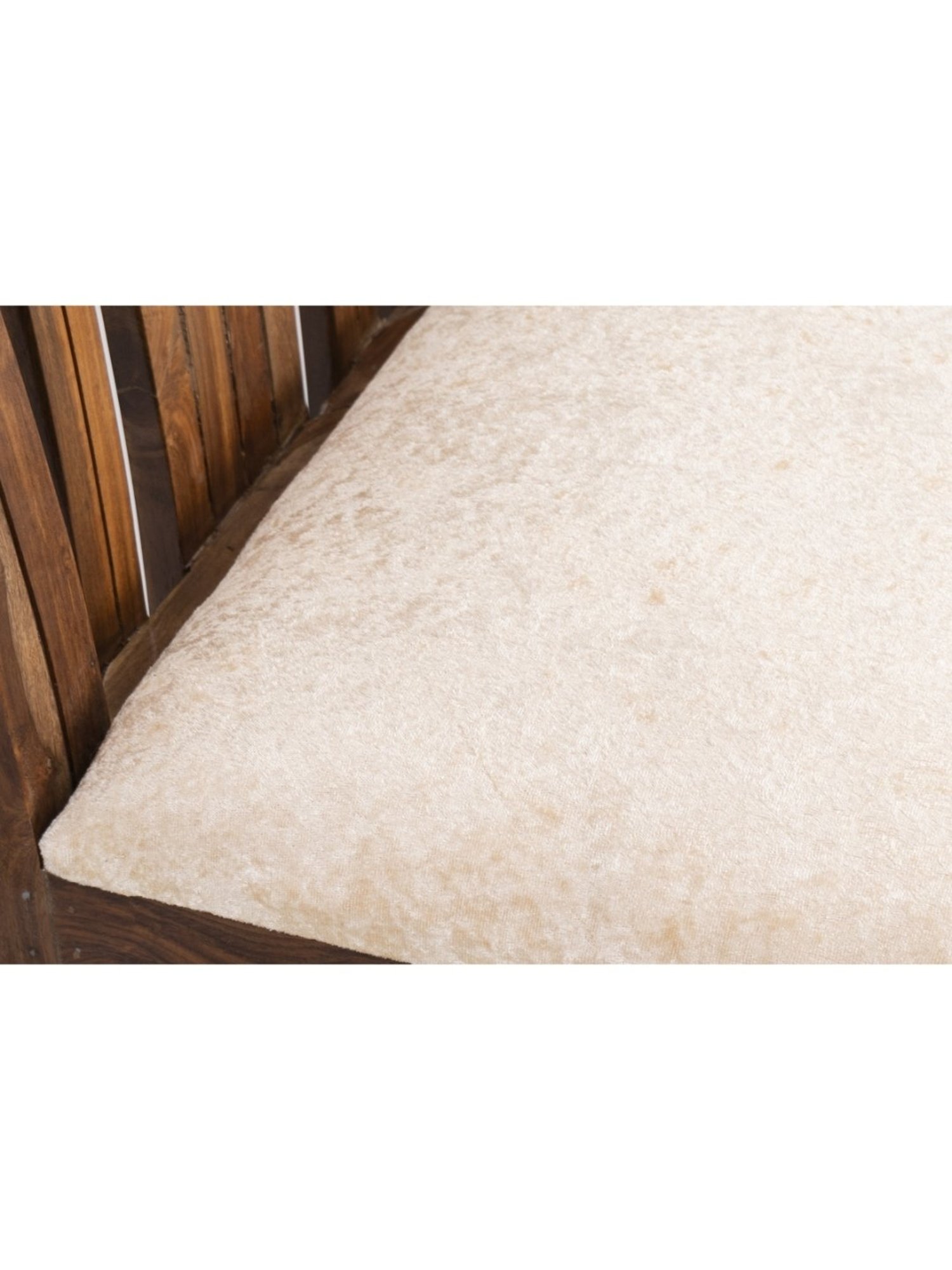 Ikiriya Columbus Solid Brown & Beige Wood Dining Chair Teak Finish