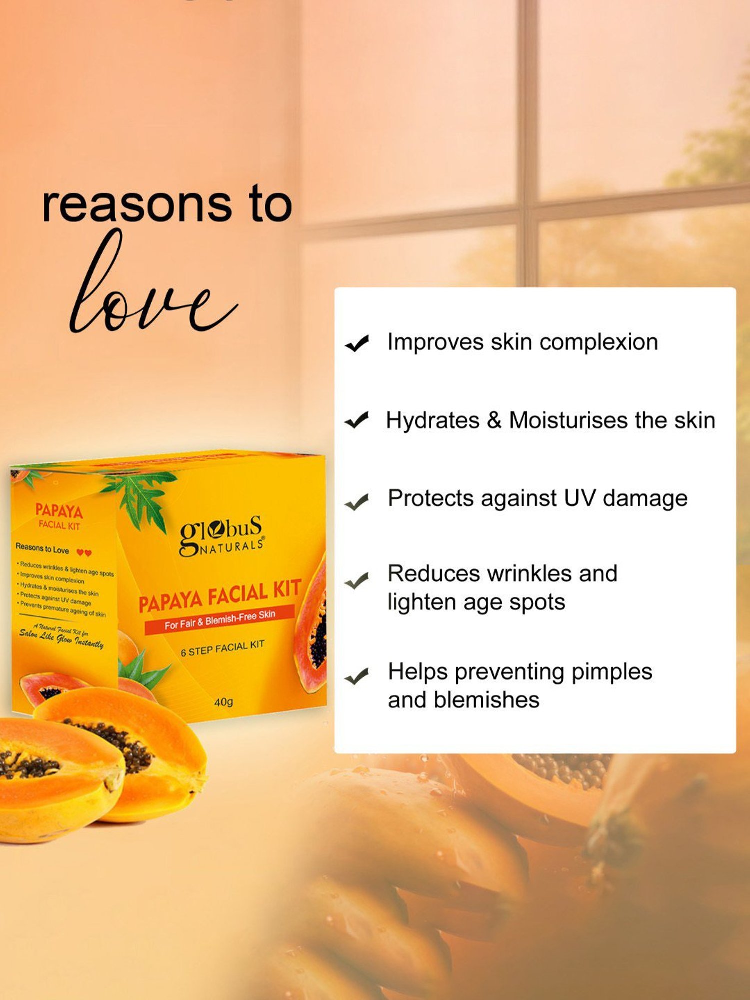 Globus Naturals Papaya Facial Kit - Pack of 5