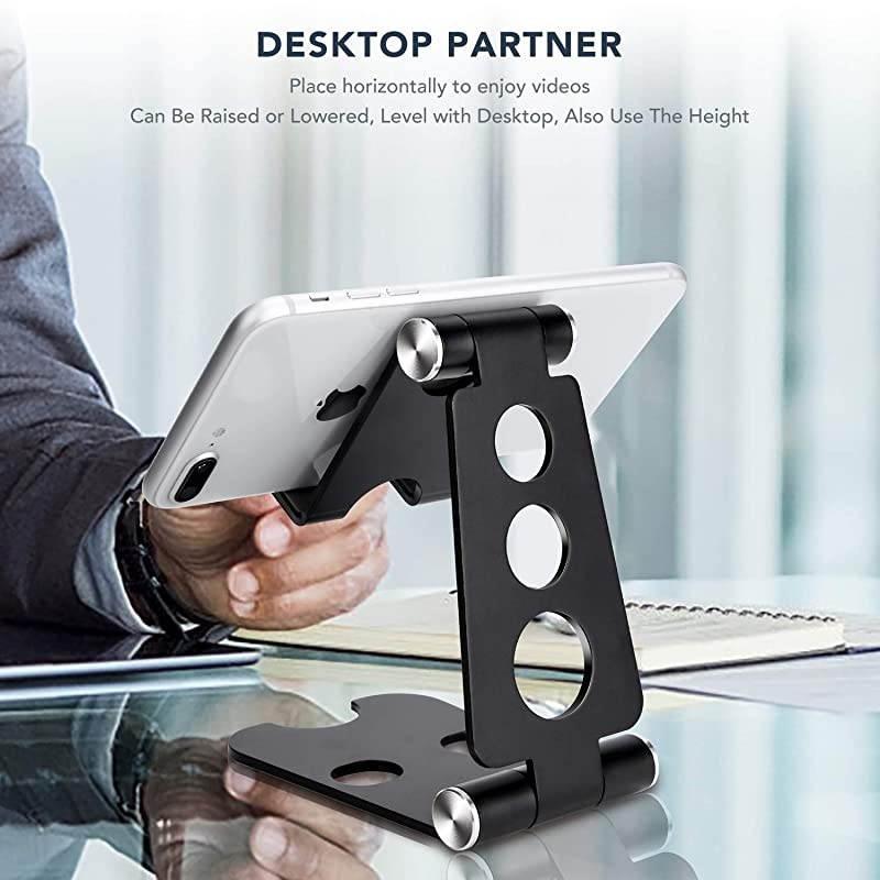 Tablet Stand , Cell Phone Stand, Phone Stand,Tablet Stand : Desktop Stand Holder Dock Compatible with Tablet Such as iPad Pro 10.5, 12.9 Air Mini 4 3, Kindle, E-Reader (4-13") (Black)