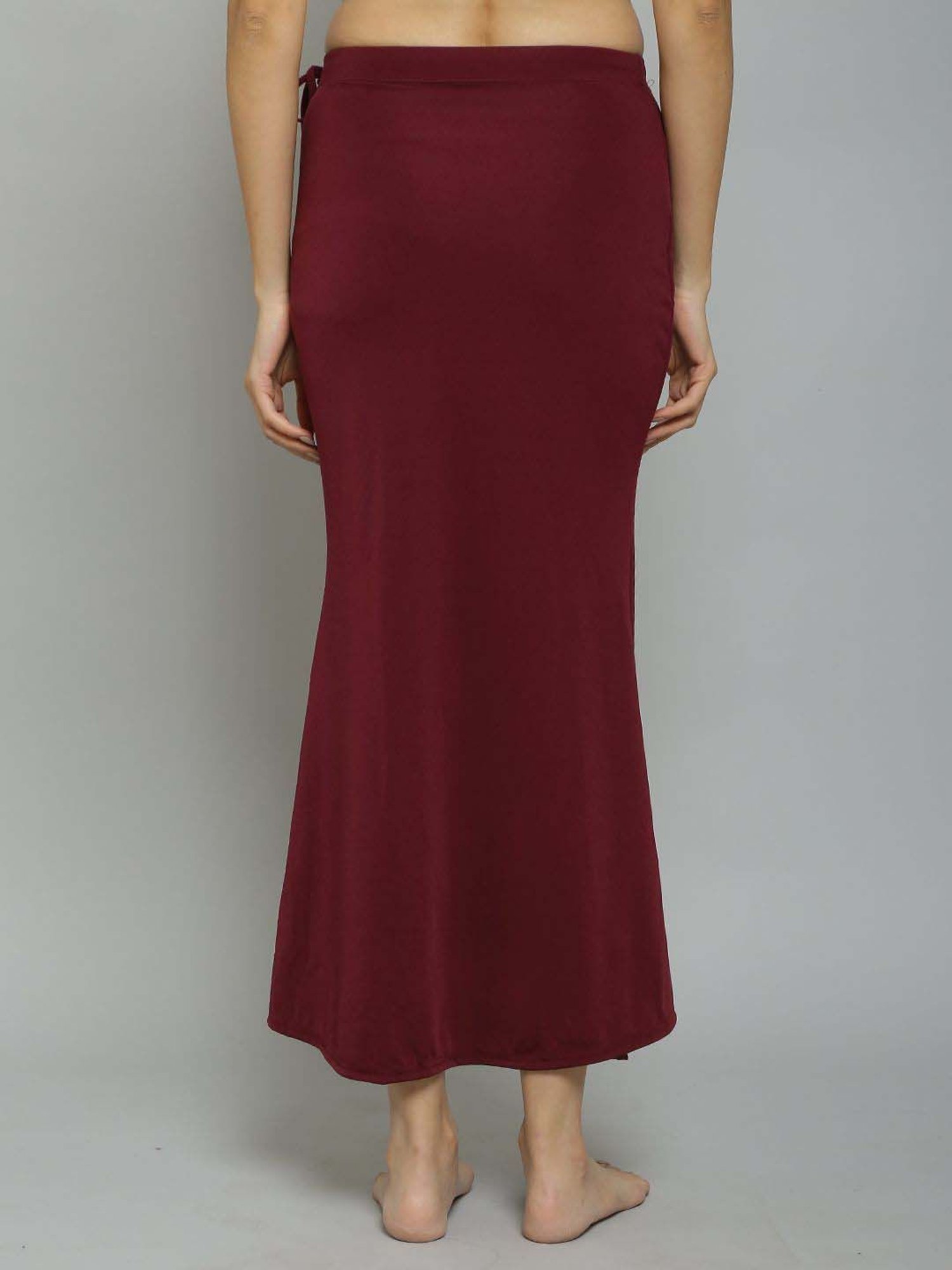 N-Gal Maroon & Beige Plain Saree Shapewear - Pack Of 2