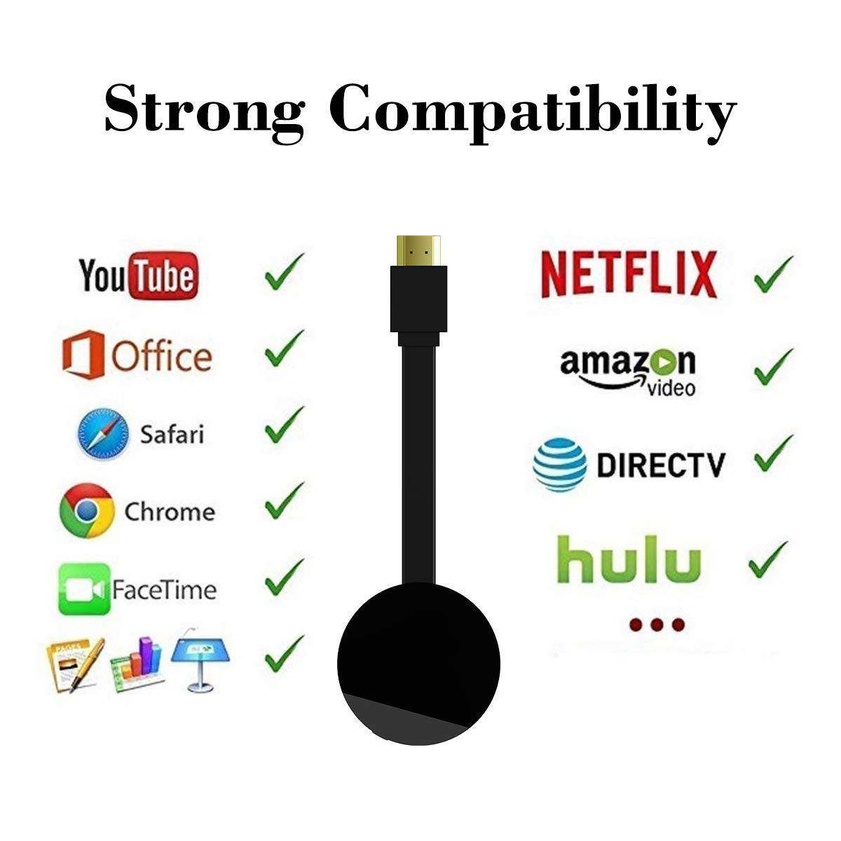 Wi-Fi Display Dongle for TV, Aigrous High Speed HDMI Miracast Dongle Compatible for Android Smartphone Tablet Apple iPhone iPad,1080P Wireless HDMI Dongle