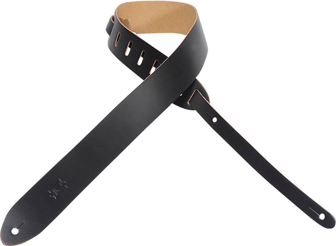 Levy's M12-BLK 2" Basic Leather Guitar/Bass Strap - Black