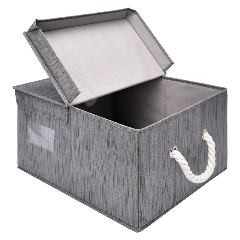 StorageWorks Set of 2 (40L) Storage Bin with Lid and Cotton Rope Handles
