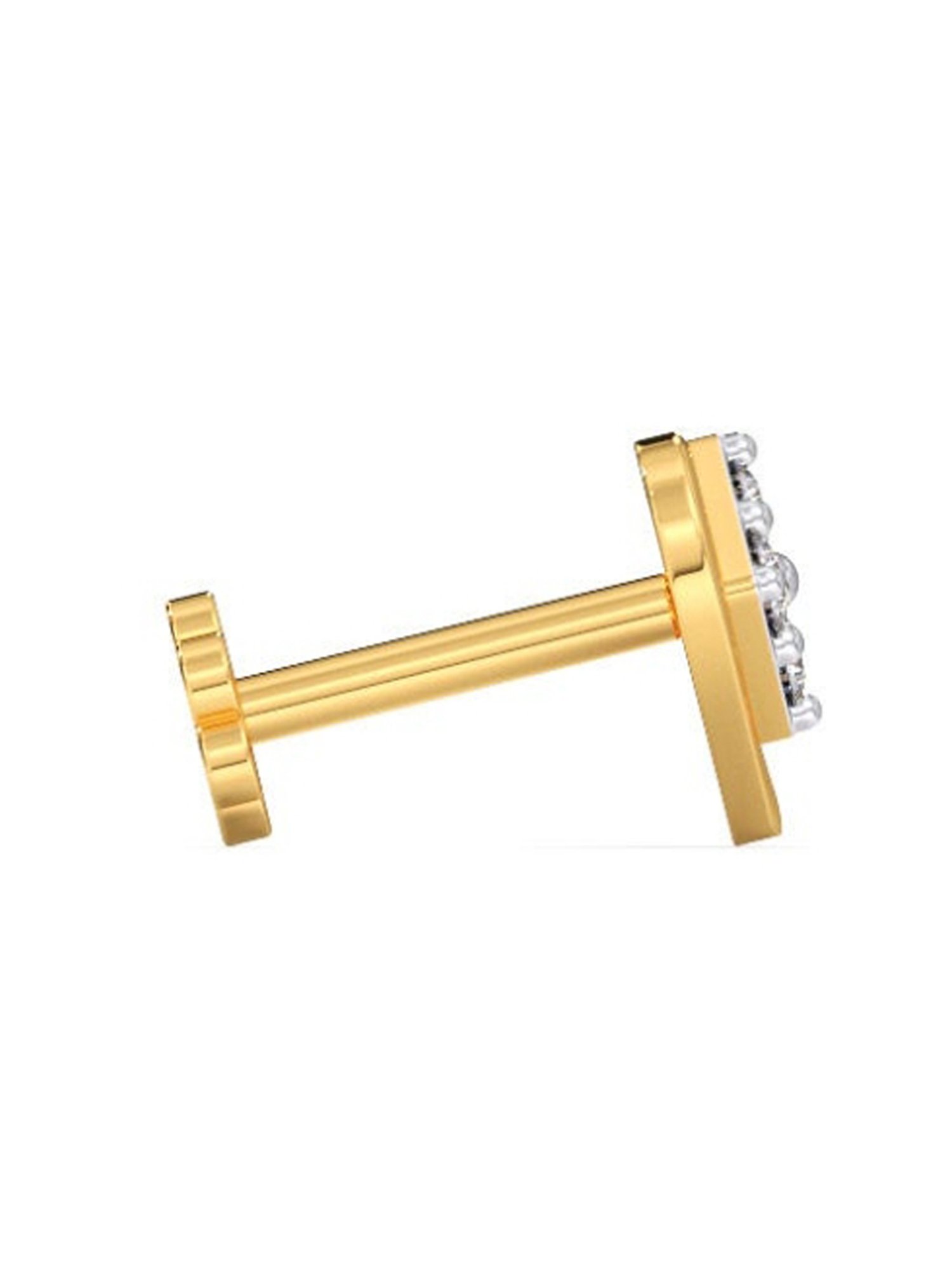 Candere by Kalyan Jewellers Peacock Collection 18k Yellow Gold Diamond Stud Earrings for Women