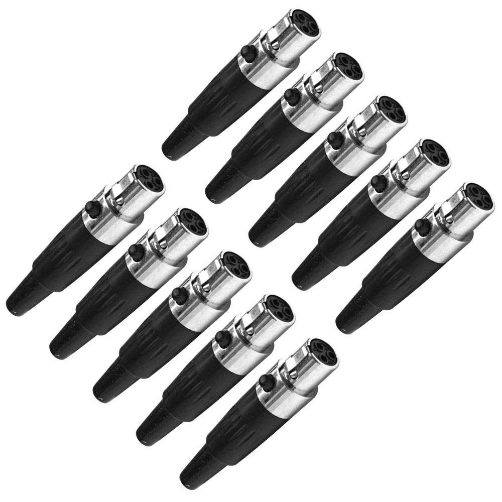 Seismic Audio - SAPT15 (10 Pack) - Mini XLR Female Connector