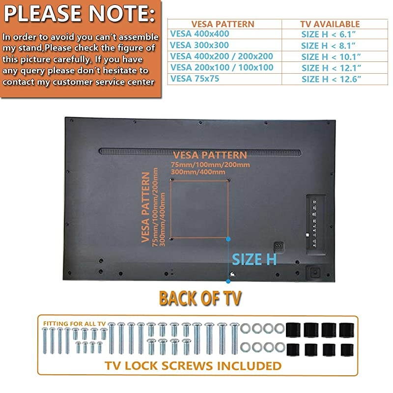 Universal Swivel TV StandBase Table Top TV Stand for 21 to 43 inch TVs with 90 Degree Swivel 4 Level Height Adjustable Heavy Duty Tempered Glass Base Holds up to 99lbs HT02B002