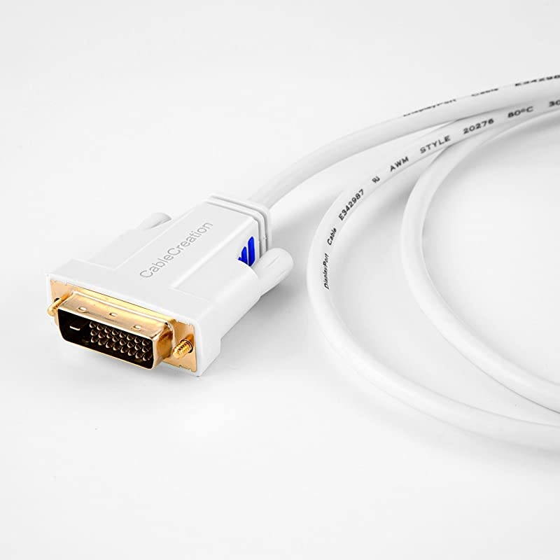 Mini DP mDP to DVI Cable 15ft  Mini Display Port Thunderbolt 2 to DVI Cable Compatible with MacBook iMac HDTVProjector UltraHD4Kx2K3D 45M White