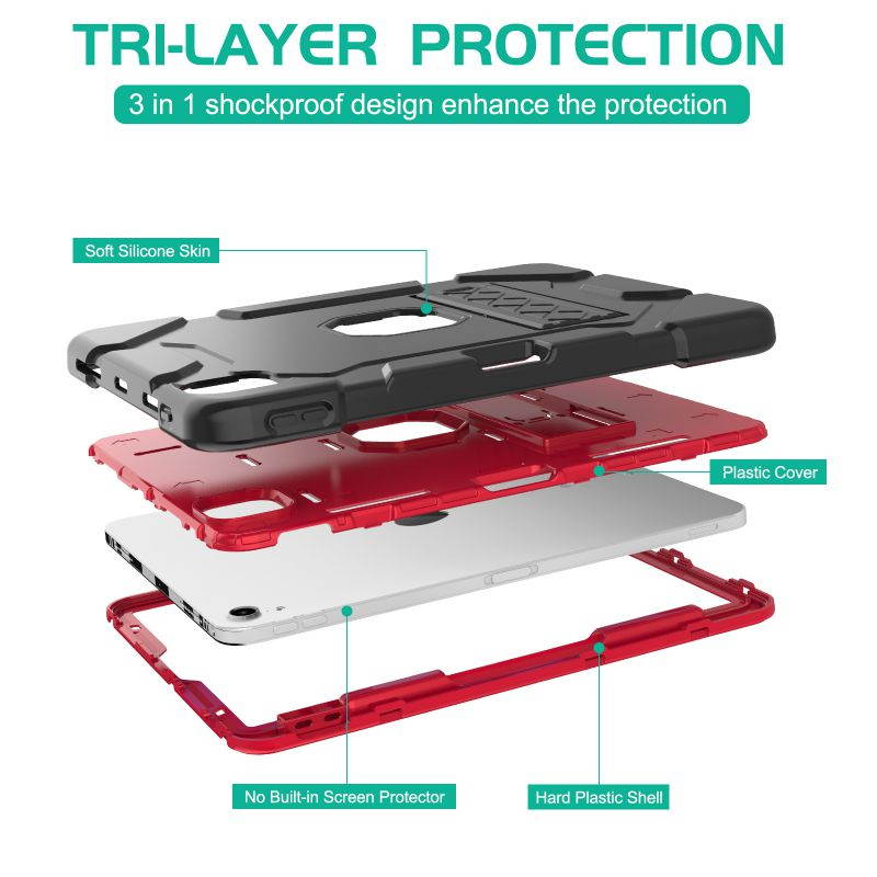 Donwell For iPad Air 4th Gen 10.9 inch 2020,For Apple iPad Air (2020)/Apple iPad Air (4th Generation) /Apple iPad Air 10.9'' 2020 Shockproof TPU Pencil Holder Kickstand Case Cover