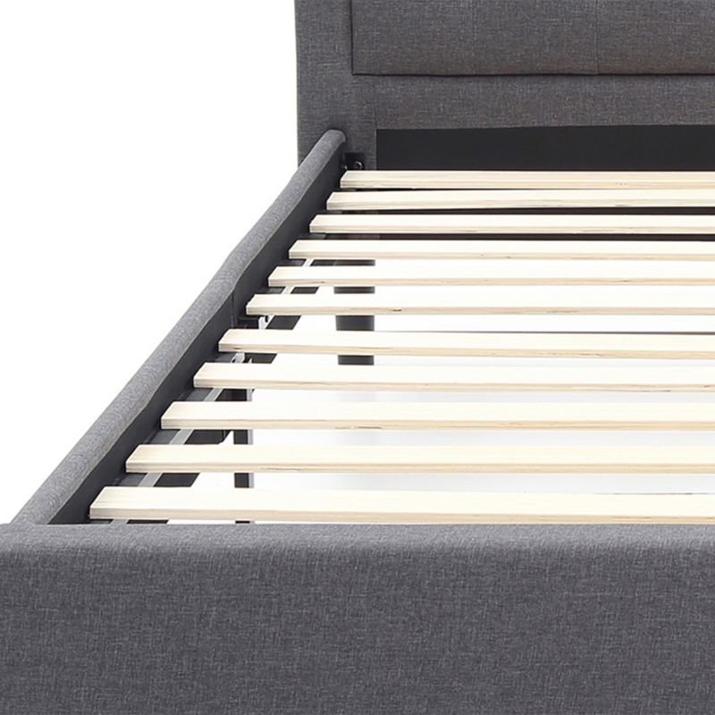 Classic Brands Mornington Modern Contemporary Style Button Tufted Headboard Upholstered Rails Low Profile Platform Bed Frame, Queen, Grey