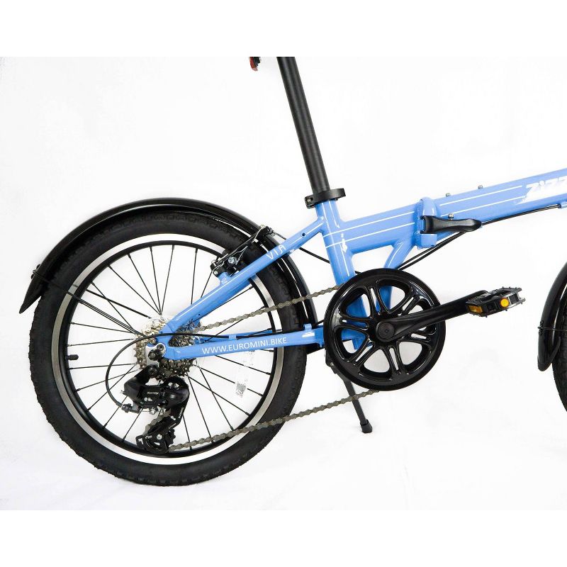 ZiZZO Via 7-Speed Aluminum 20" Folding Bike - Sky Blue