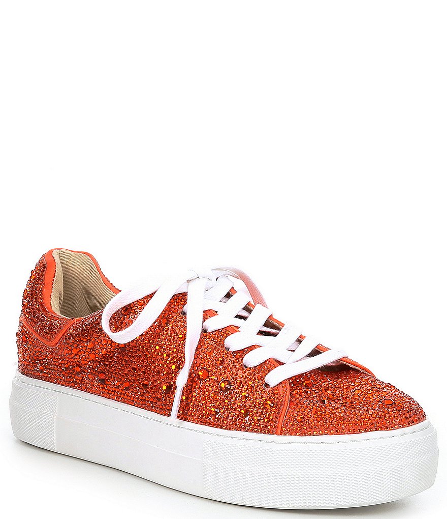 Blue by Betsey Johnson Sidny Rhinestone Embellished Platform Lace-Up Sneakers