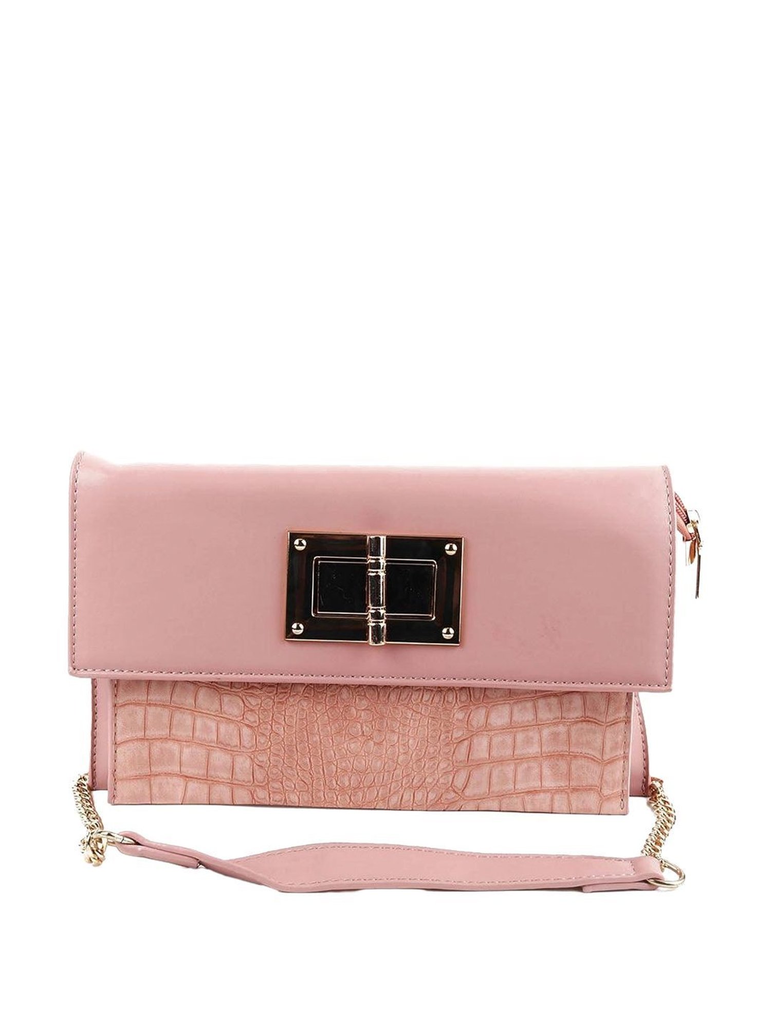 Odette Pink Textured Sling Handbag