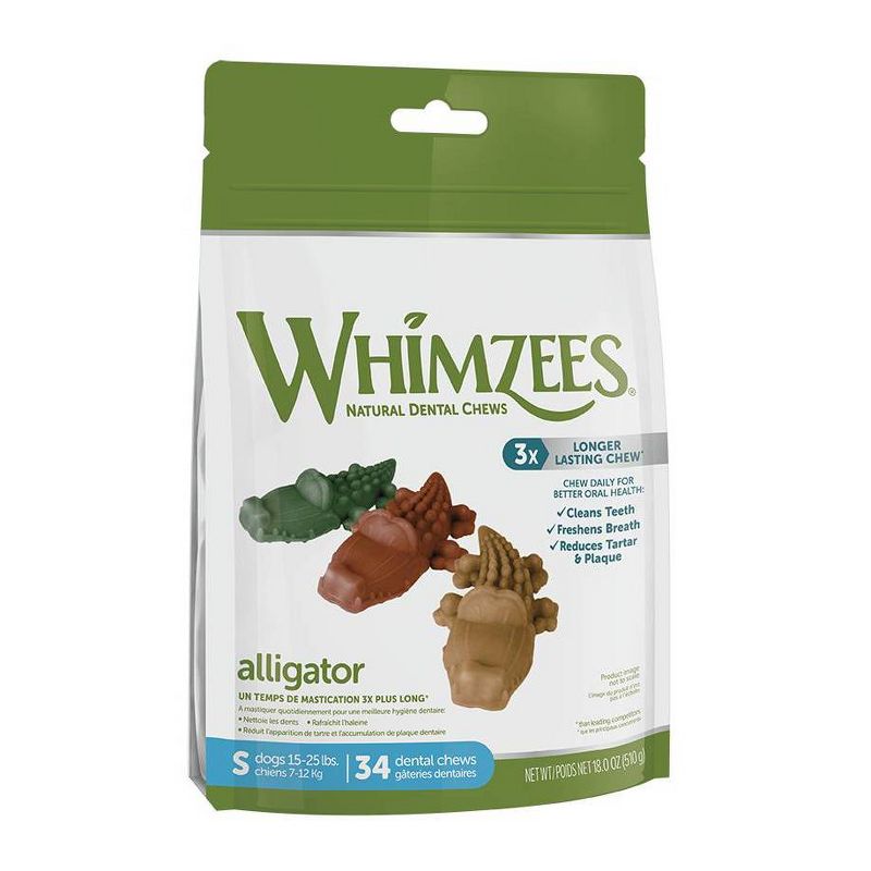 WHIMZEES Gator Value Bag Small Dental Dog Treats - 18.0oz