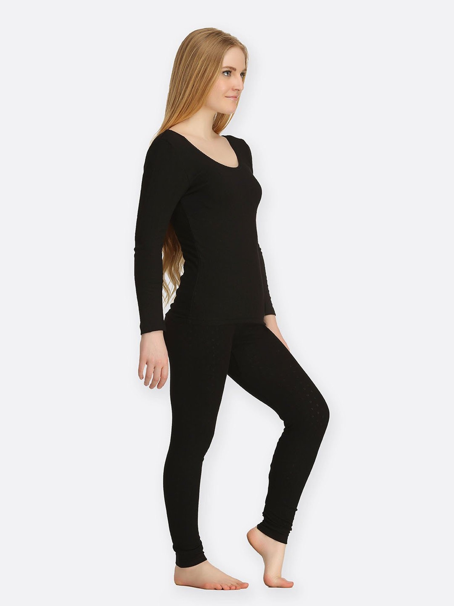 Kanvin Black Thermal Top With Tights