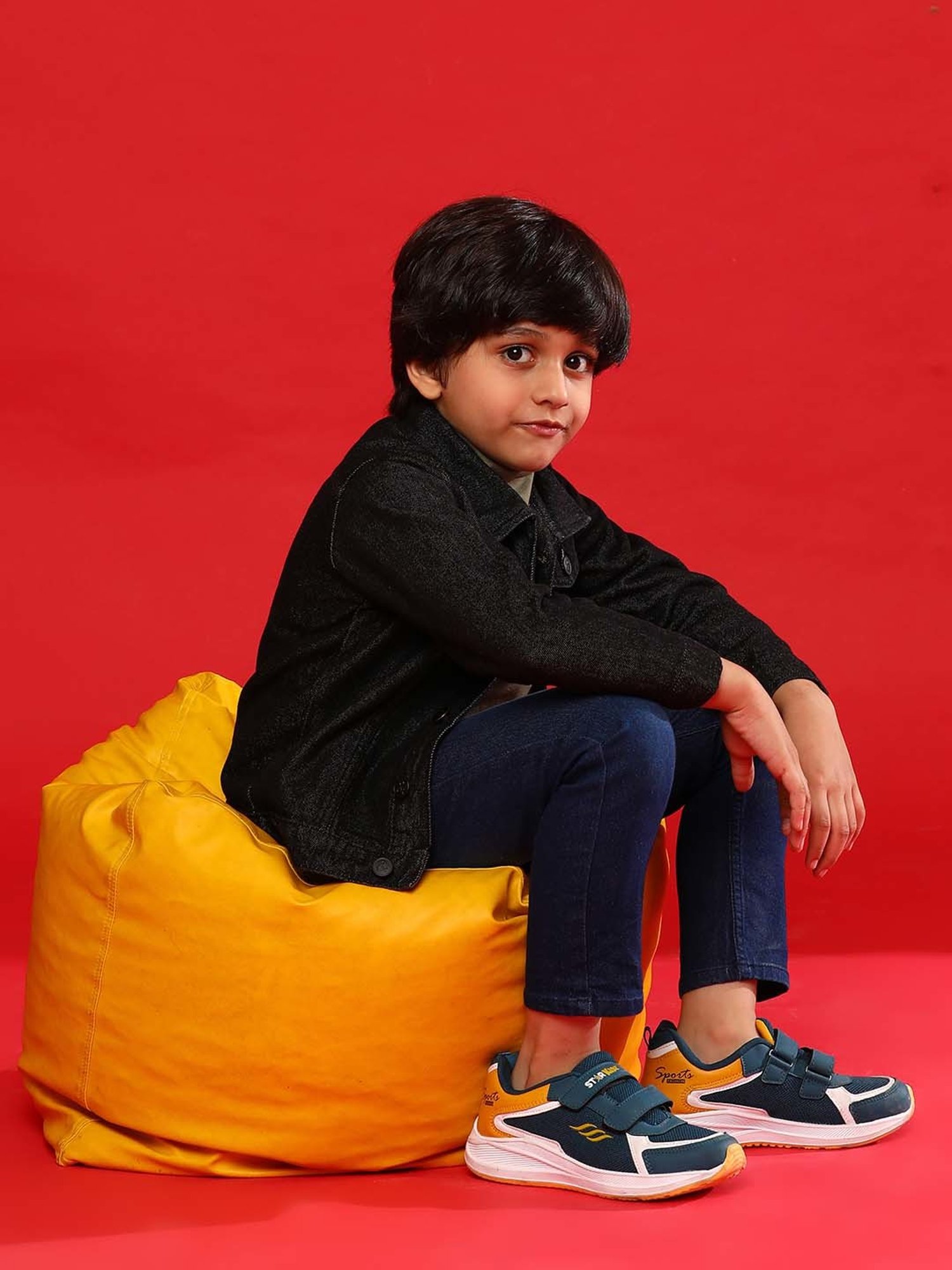 Tales & Stories Kids Black Cotton Regular Fit Full Sleeves Jacket