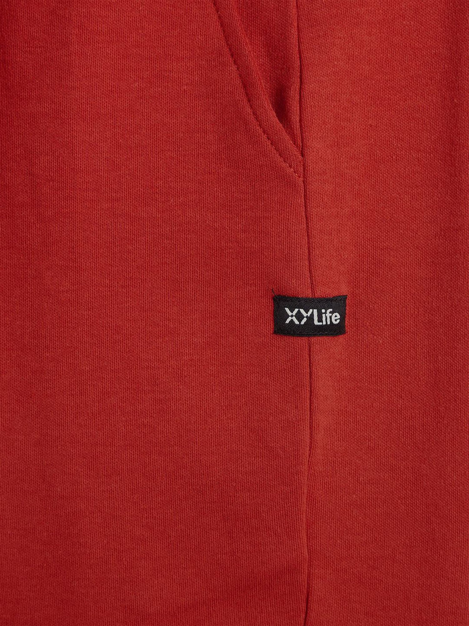 XY Life Kids Red Cotton Relaxed Fit Joggers