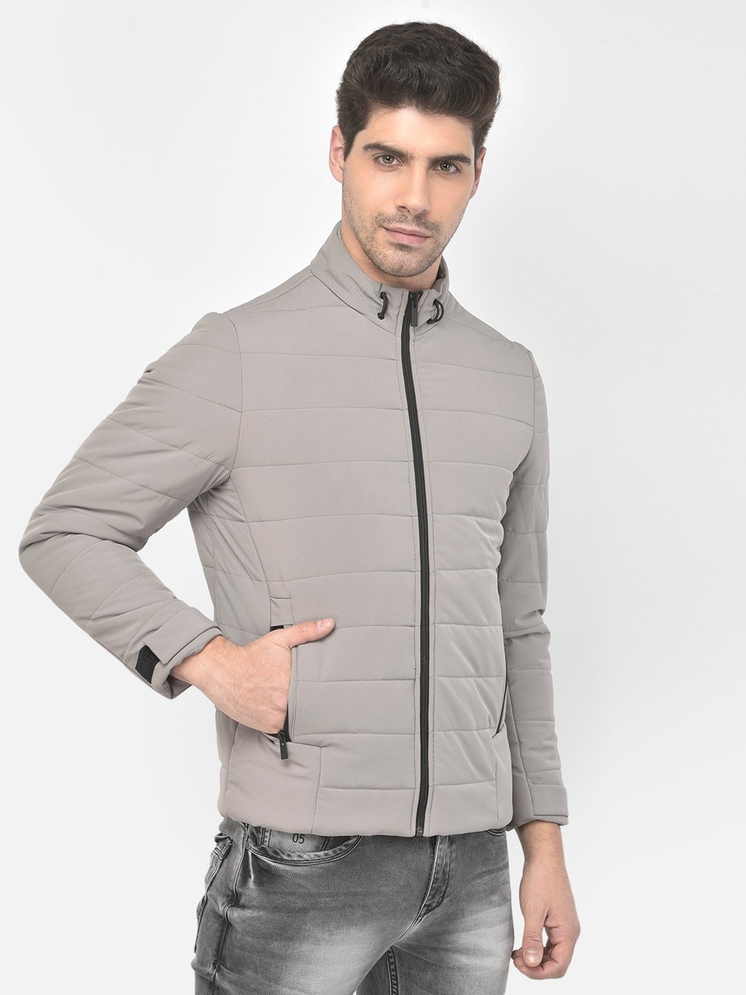Crimsoune Club Grey Regular Fit Quilted Jacket