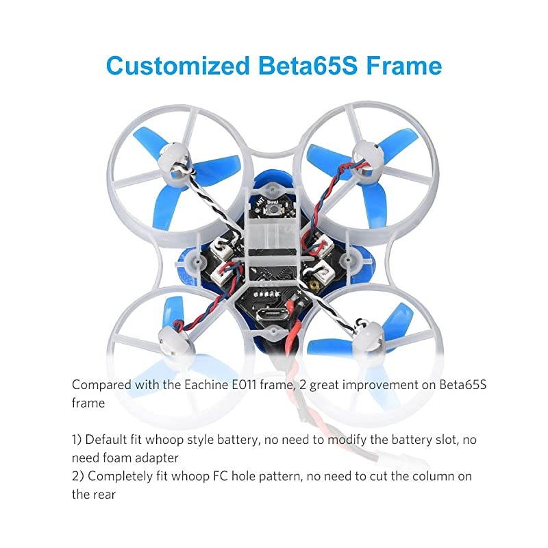 Beta65S Brushed Whoop Drone 1S Frsky FPV Quadcopter with F4 1S Brushed FC M01 AIO Camera 25mW 58G VTX 19000KV 716 Motor for Tiny Whoop FPV Racing