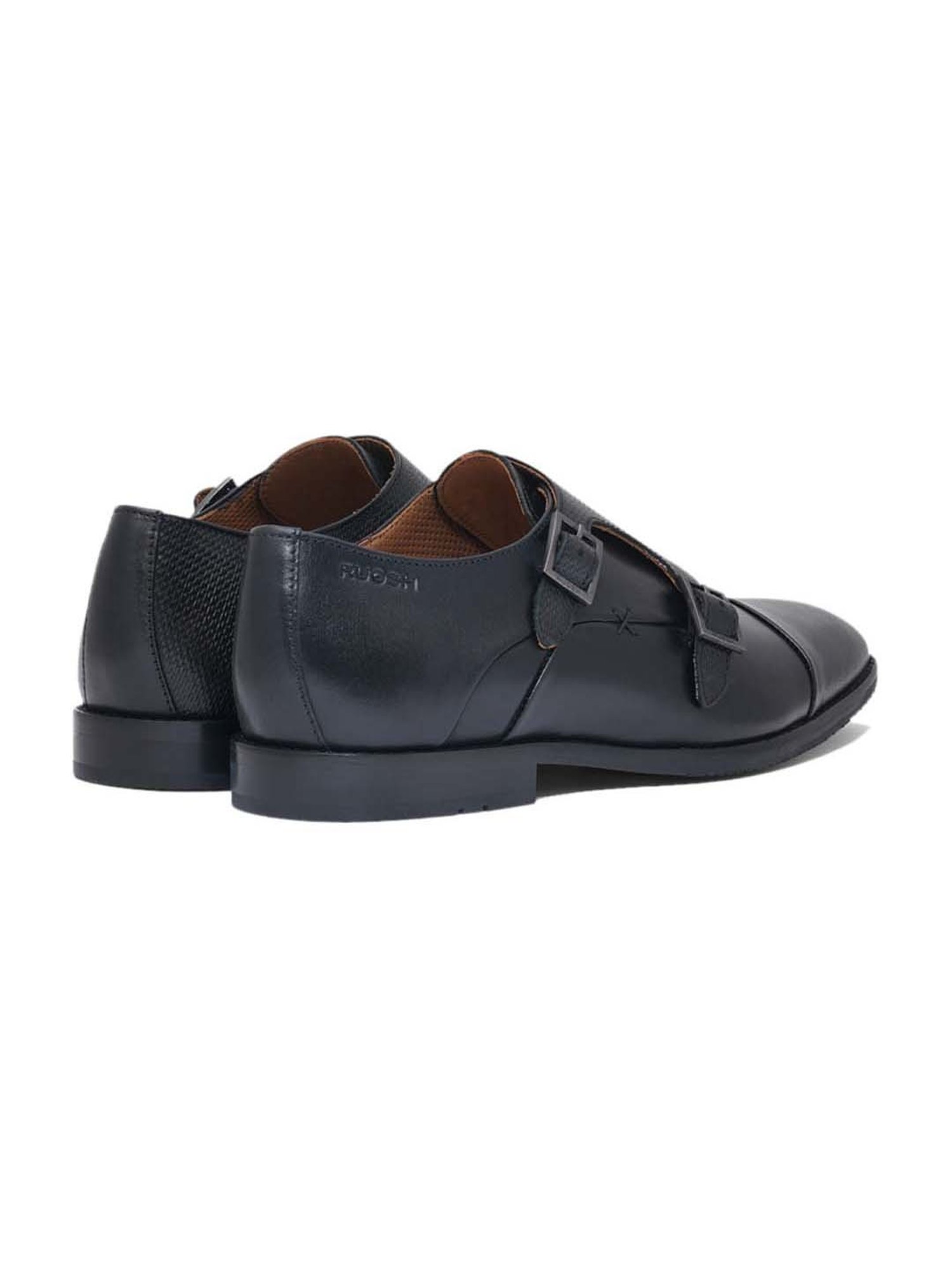 Ruosh Men's Colombo Black Monk Shoes