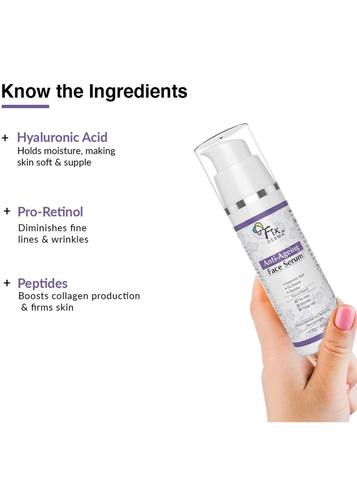 Fixderma Anti-Ageing Face Serum for Men & Women - 30 gm