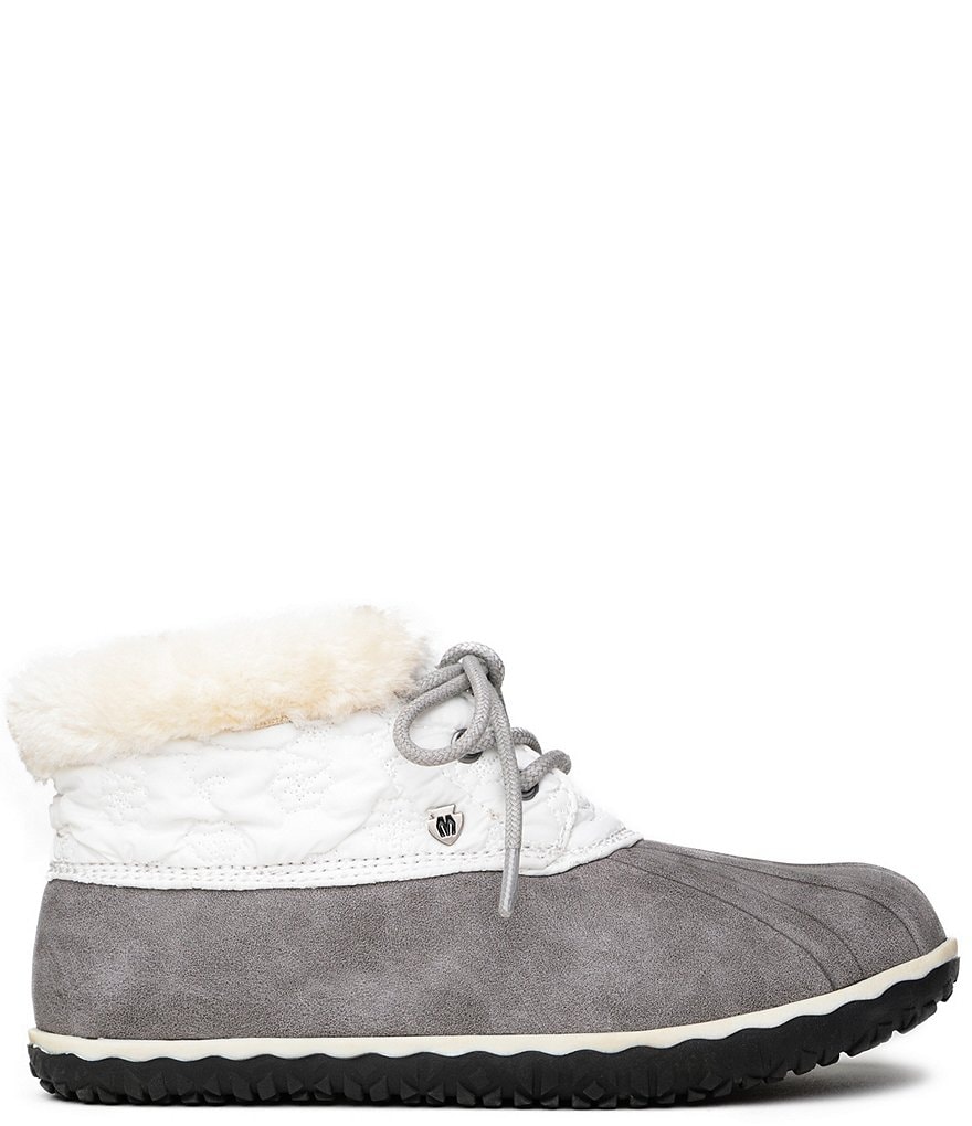 Minnetonka Women's Tega Water-Resistant Faux Fur Trim Ankle Booties