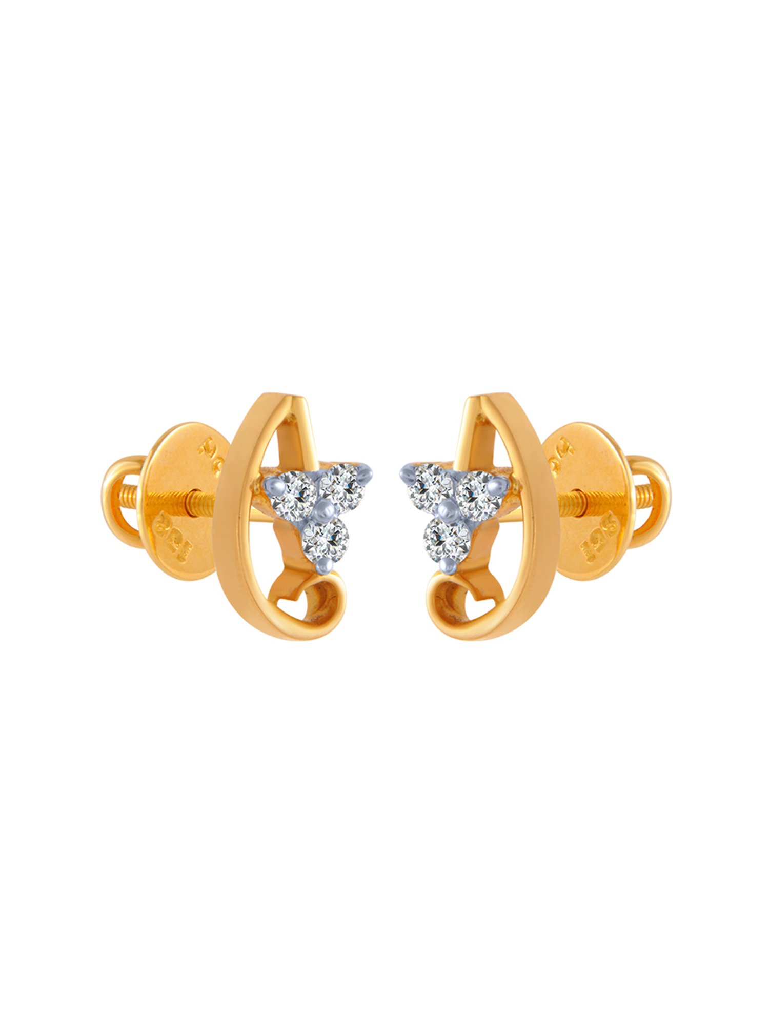 P.C. Chandra Jewellers 18 kt Gold & Diamond Earrings