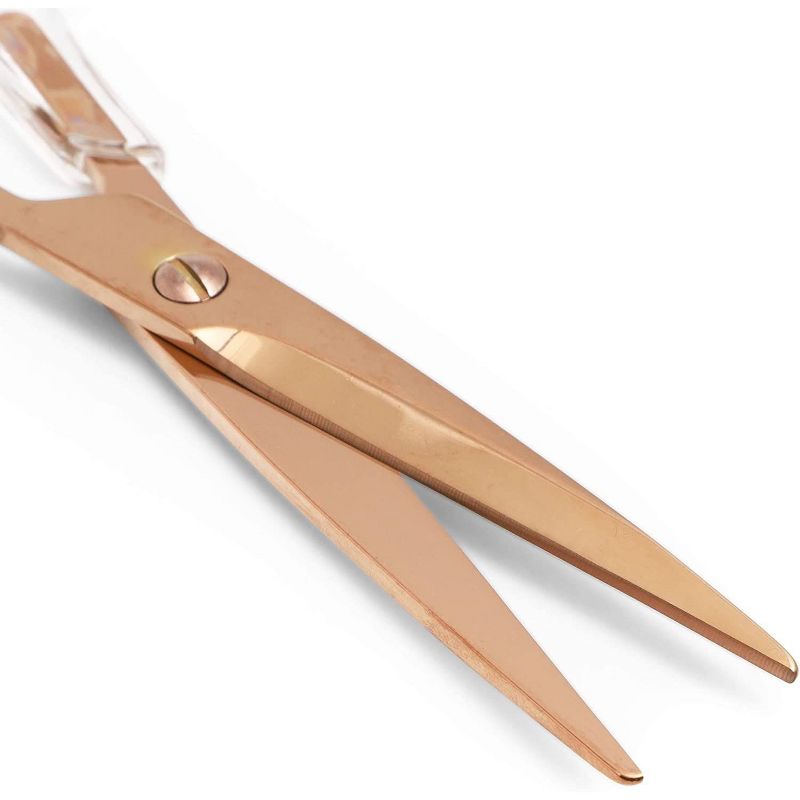 Paper Junkie Set of 2 Rose Gold Stationery: Scissor with Clear Acrylic Handle & Staple Remover