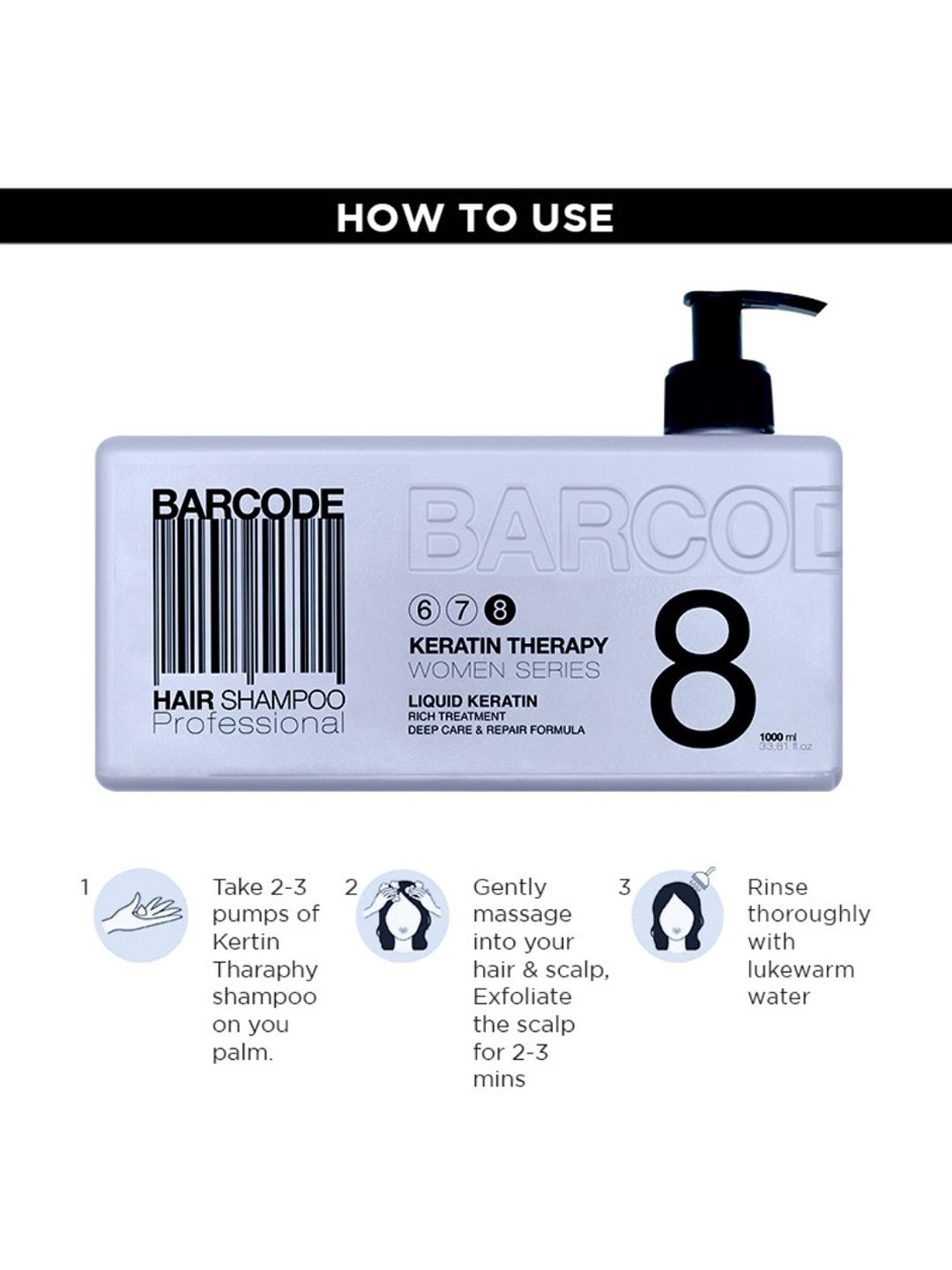 Barcode Professional Keratin Therapy Women Series Hair Shampoo - 1000 ml
