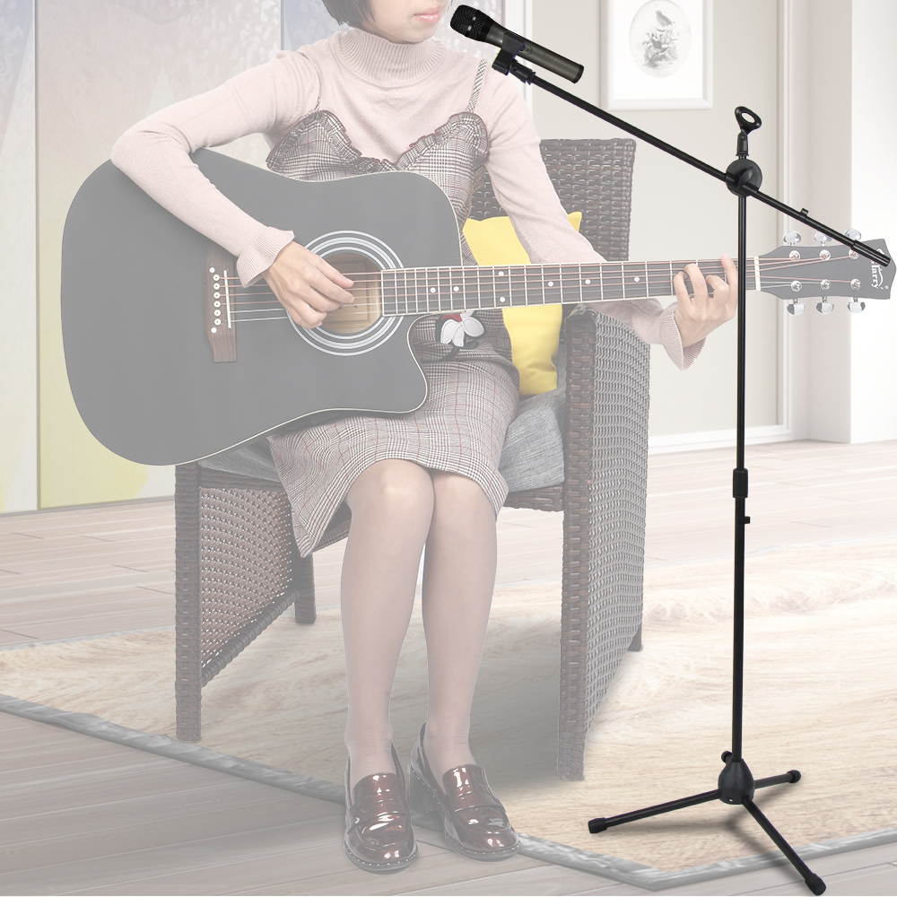 New Glarry Folding Type Tripod Microphone Boom Mic Stand Metal