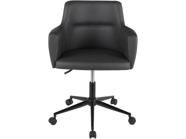 Lumisource OC-ANDRW PUGY Andrew Office Chair, Black Metal, Grey Pu