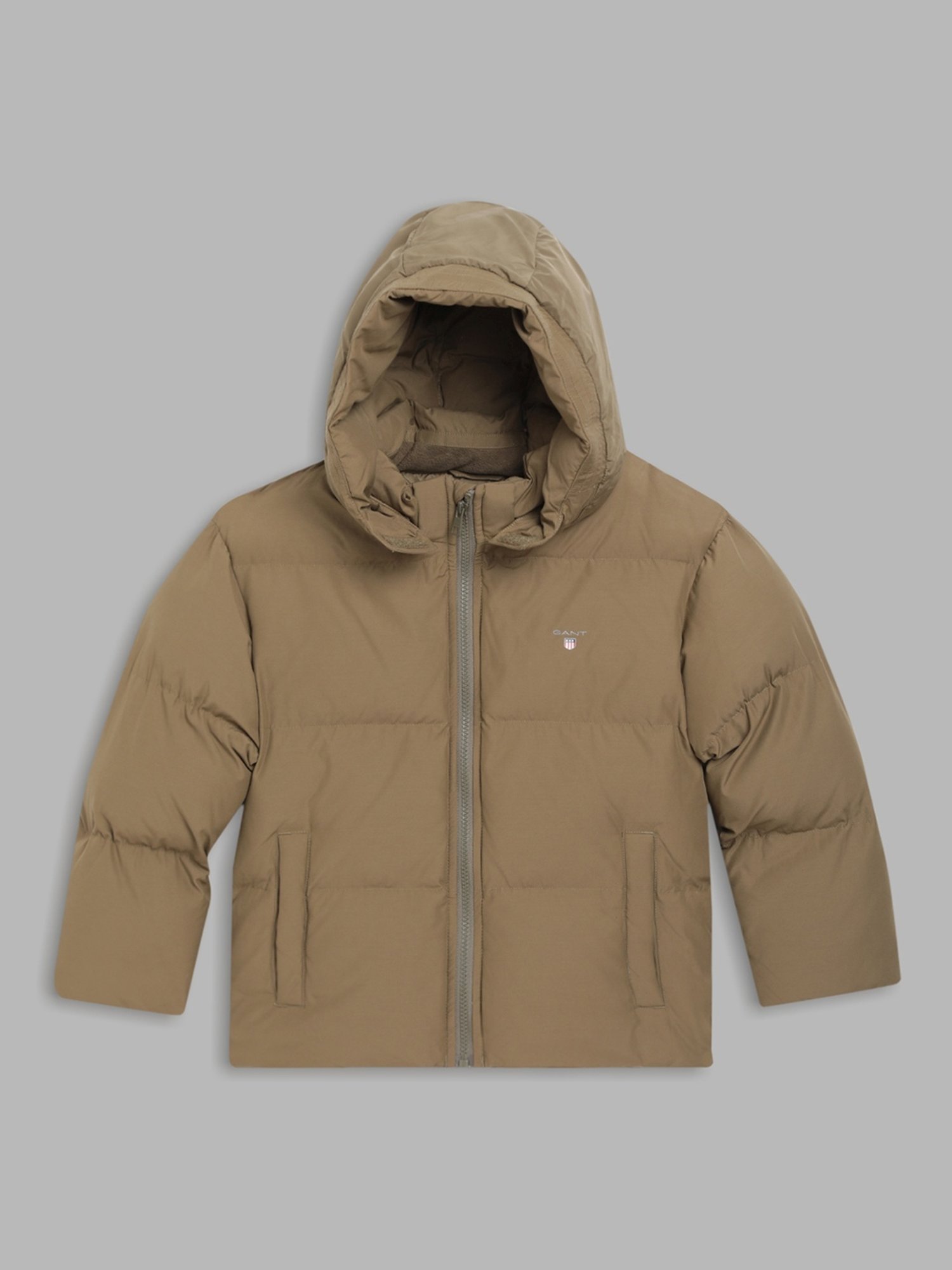 Gant Kids Brown Quilted Full Sleeves Jacket