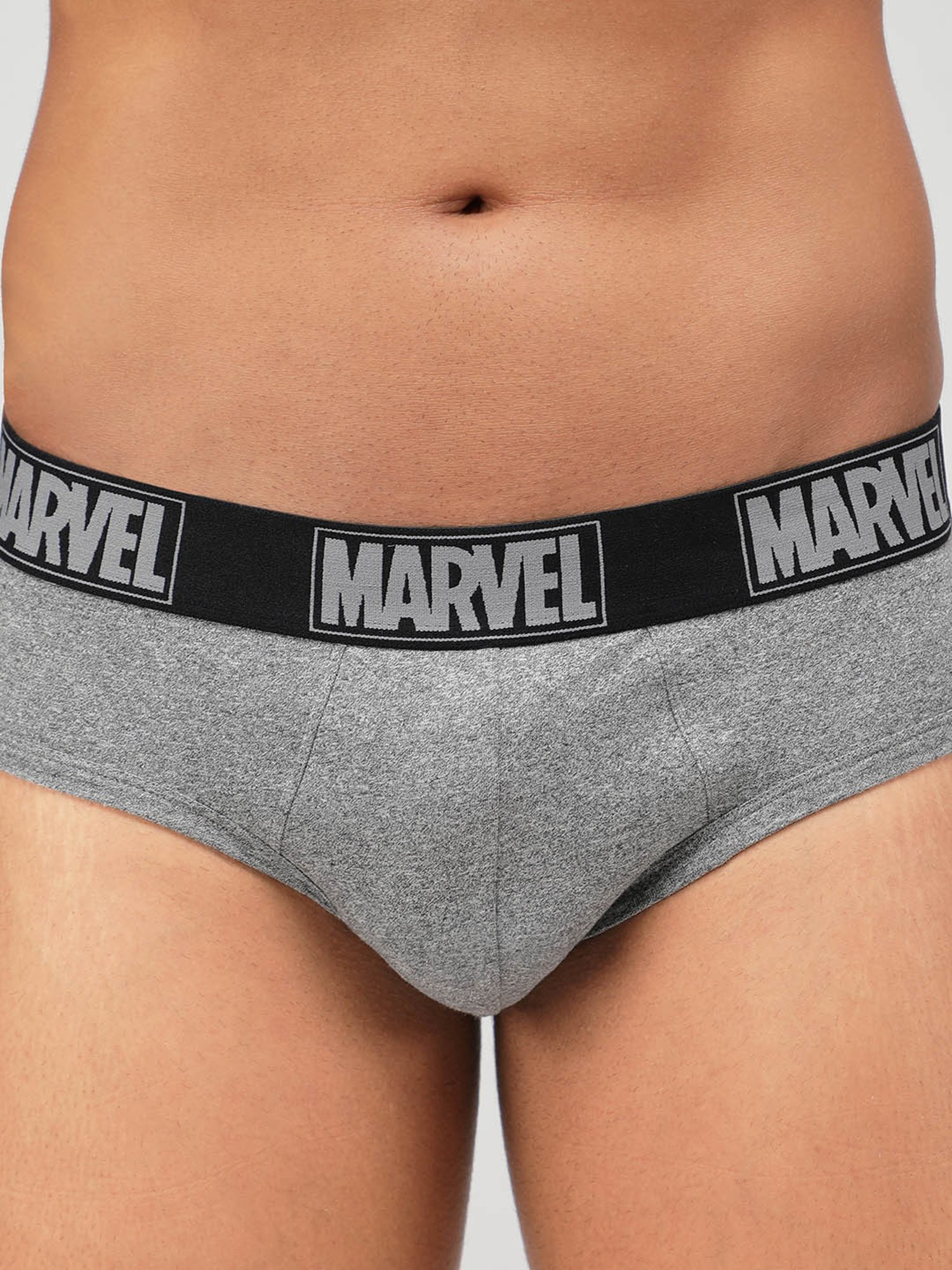 Zoiro Grey Jaspe & Black Regular Fit Briefs - Pack Of 2