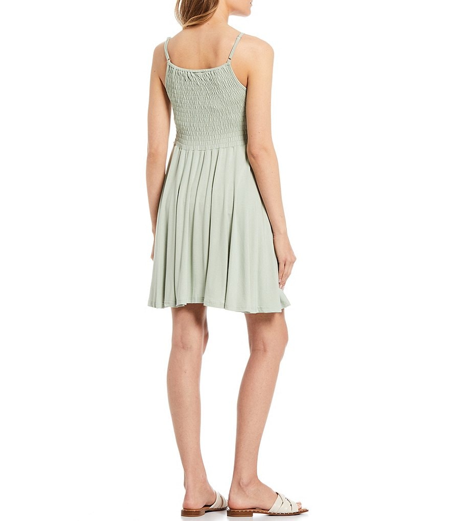 Angie Spaghetti Strap Smocked Bodice Swing Dress