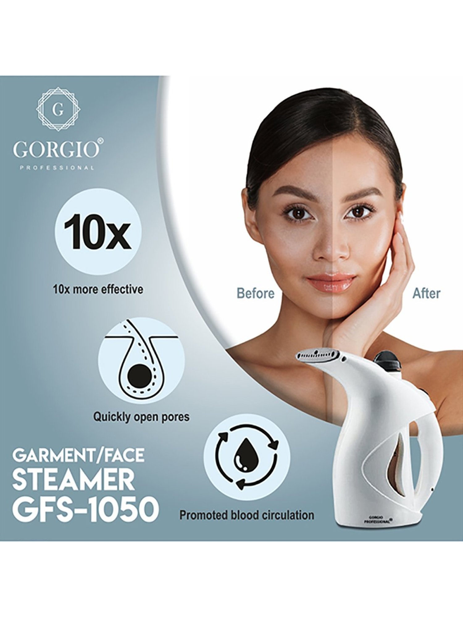 Gorgio Professional GFS1050 Face and Garment Steamer (White)