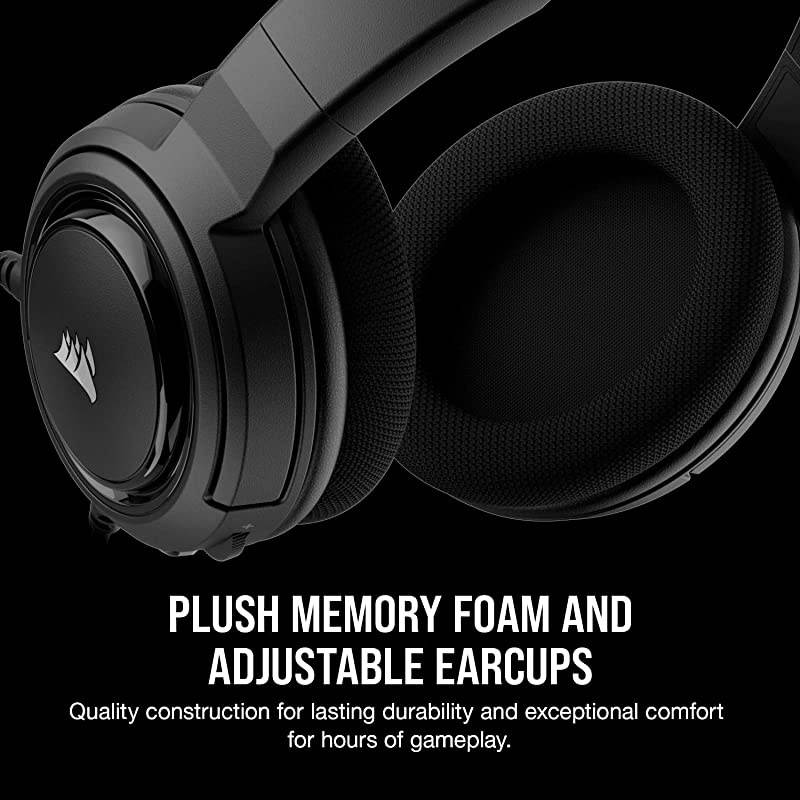 HS35 Stereo Gaming Headset Memory Foam Earcups Headphones work with PC Mac Xbox One PS4 Switch iOS and Android Carbon