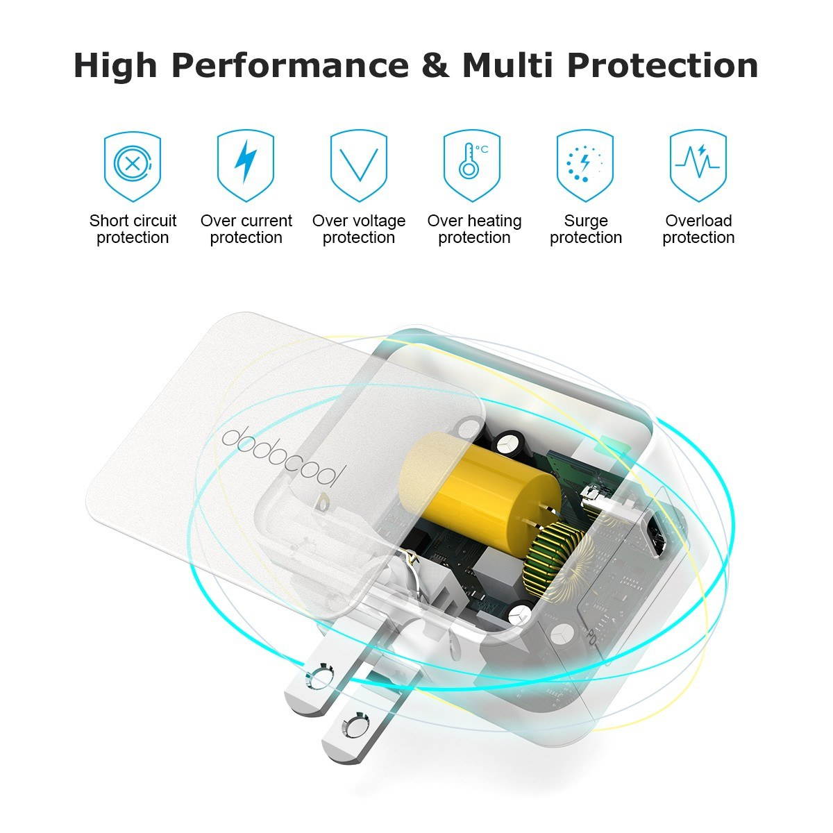 dodocool 18W USB Type-C Wall Charger Portable Adaptor with Power Delivery for iPad Pro 2018/iPhone XS/ iPhone XR/ iPhone X and More Foldable Charger AC 100-240V US