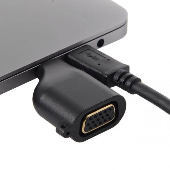 CY USB-C Type C to VGA Converter Adapter 1080p with Chain for Tablet & Phone & Laptop