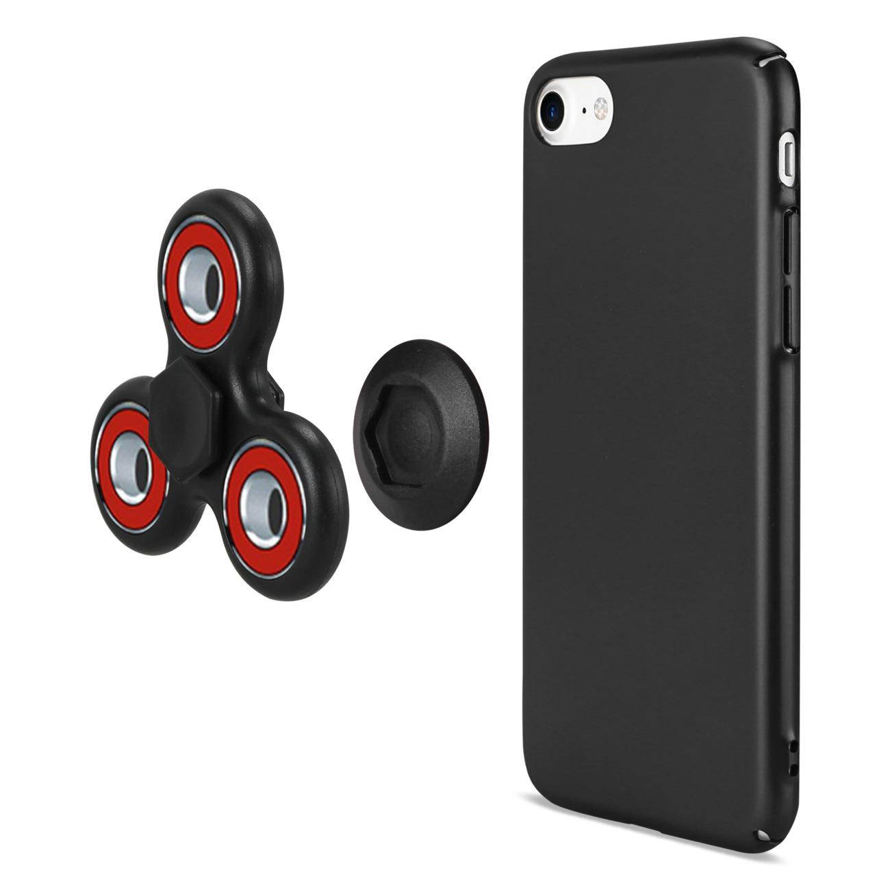 REIKO IPHONE 7/ 6/ 6S CASE WITH LED FIDGET SPINNER CLIP ON IN BLACK
