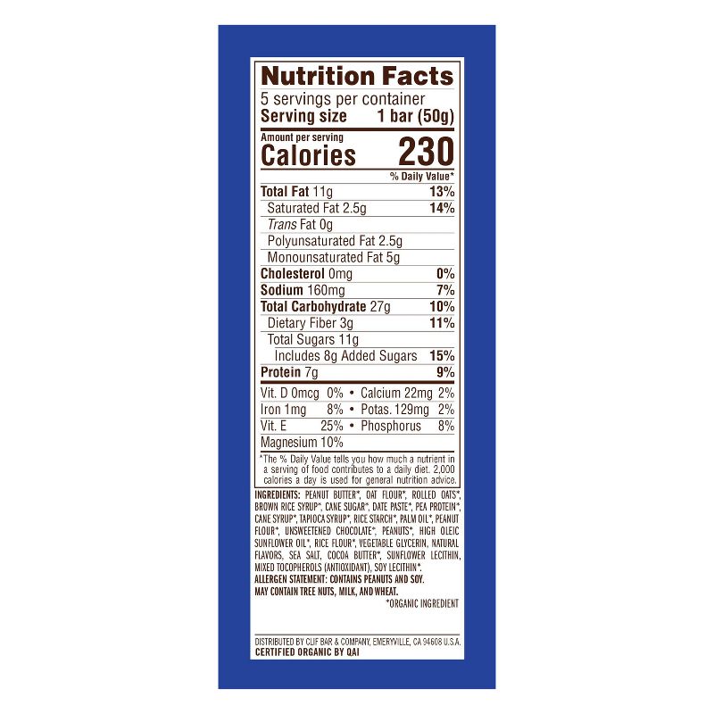 Clif Nut Butter Bar Chocolate Chip and Peanut Butter - 8.8oz