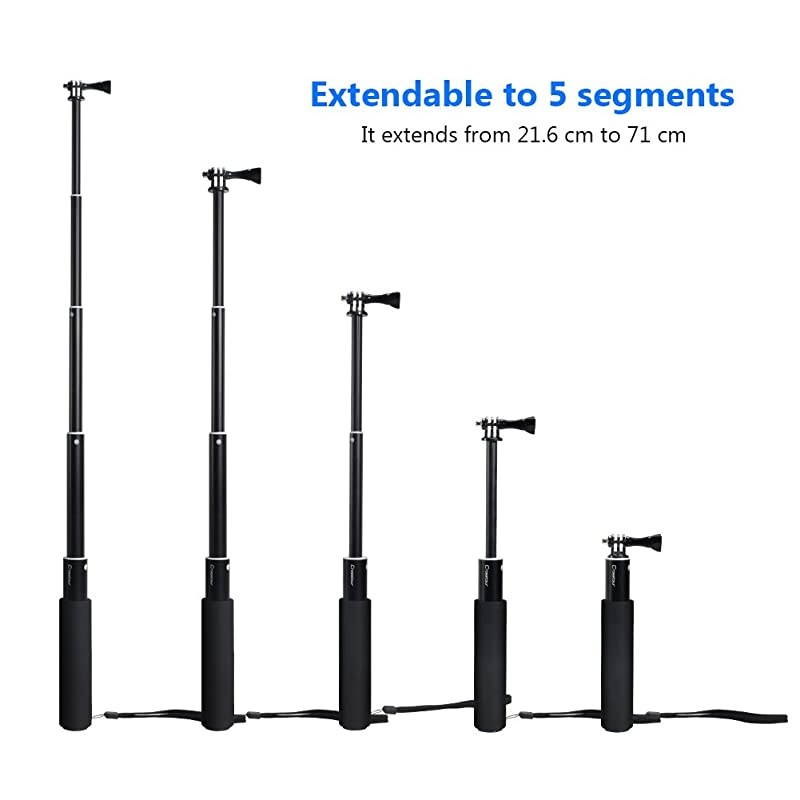 Selfie Stick  Action Camera Monopod Extendable Compatible with AKASOCamparkAPEMANGopro Action Cameras