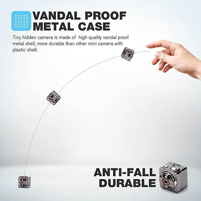 Camera 1080P Wireless Hidden, Portable Small Covert Home Nanny Cam with Night Vision and Motion Detection, Indoor/Outdoor Micro Security Surveillance Mini Hidden Camera