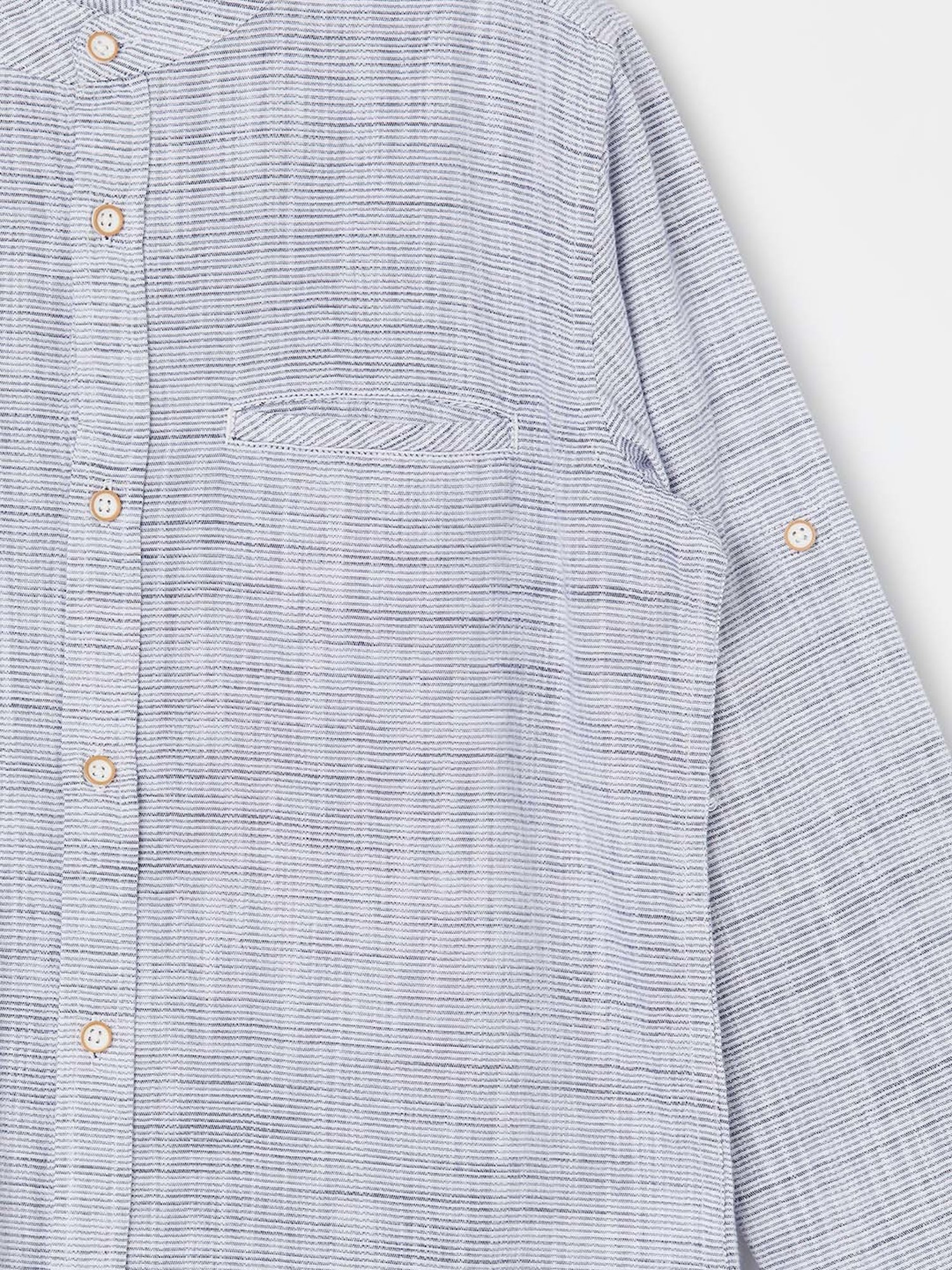 Fame Forever by Lifestyle Kids Blue Cotton Self Pattern Full Sleeves Shirt