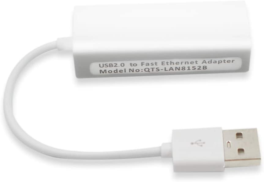 White USB 2.0 to RJ45 Ethernet Adapter - 10/100/Network Adapter -for Nintendo Switch, Wii, Wii U, MacBook, Chromebook, Windows 10, 8.1, Mac OS, Surface Pro, Linux ASIX