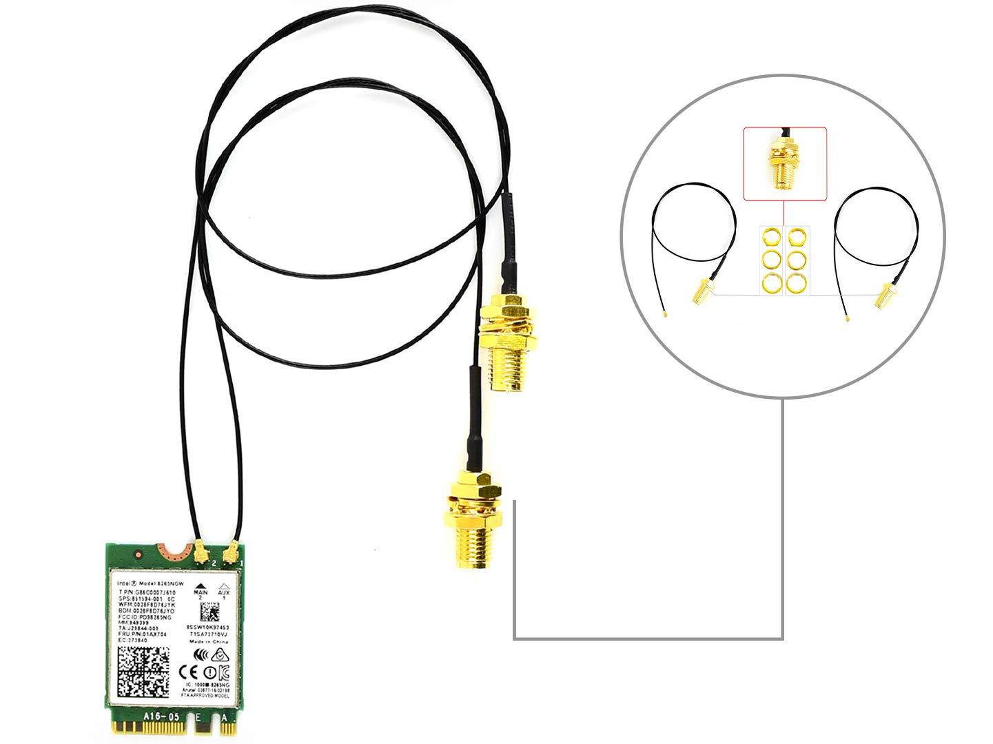 Wireless-AC8265 Dual Mode Intel 8265AC Chip Wireless NIC Module for Jetson Nano Developer Kit Support 2.4GHz/5GHz 300Mbps/867Mbps Dual Band WiFi and Bluetooth 4.2