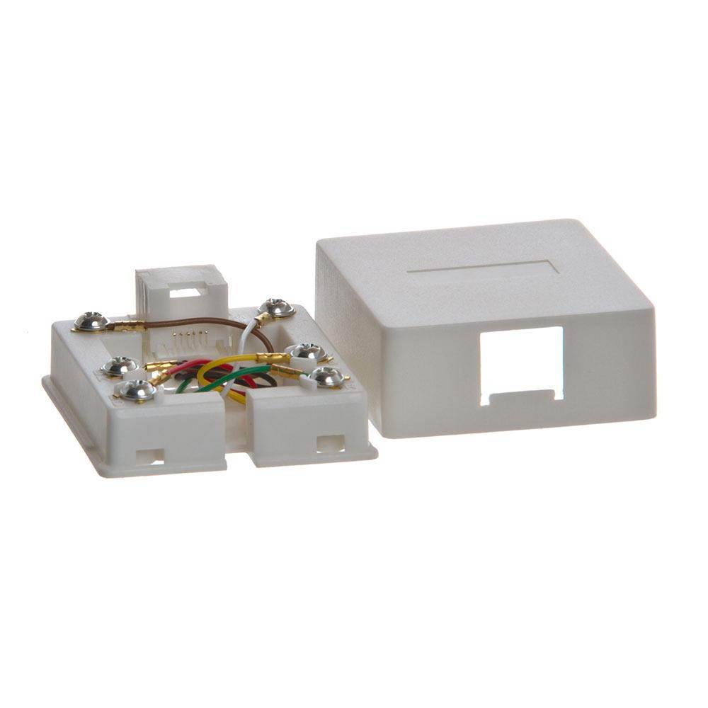Cmple - Phone Surface Mount Box 6P6C-1port-WHITE