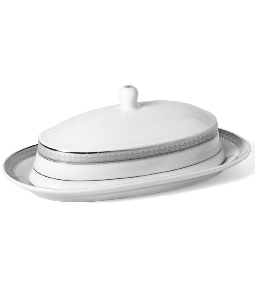 Mikasa Platinum Crown Covered Butter Dish