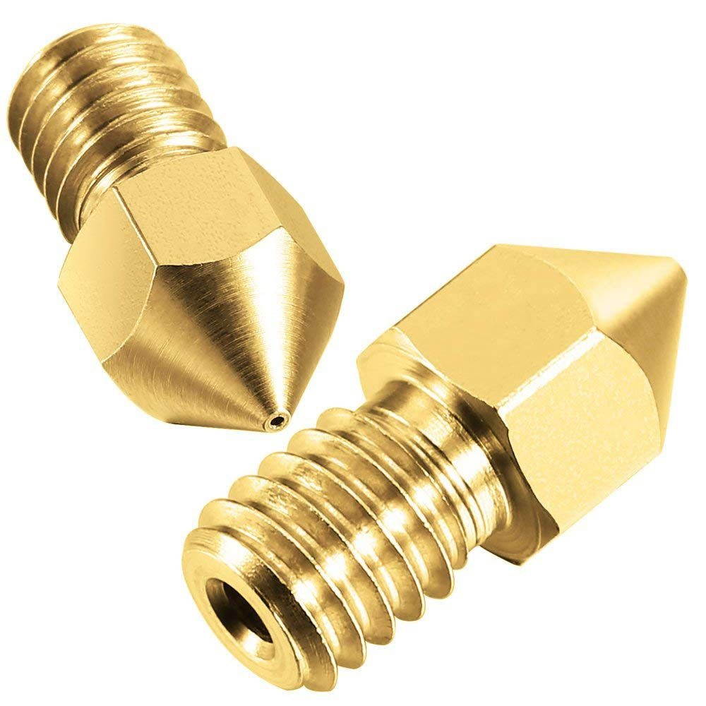 22 Pieces 3D Printer Nozzles MK8 Nozzle 0.2mm, 0.3mm, 0.4mm, 0.5mm, 0.6mm, 0.8mm, 1.0mm Extruder Print Head with Free Storage