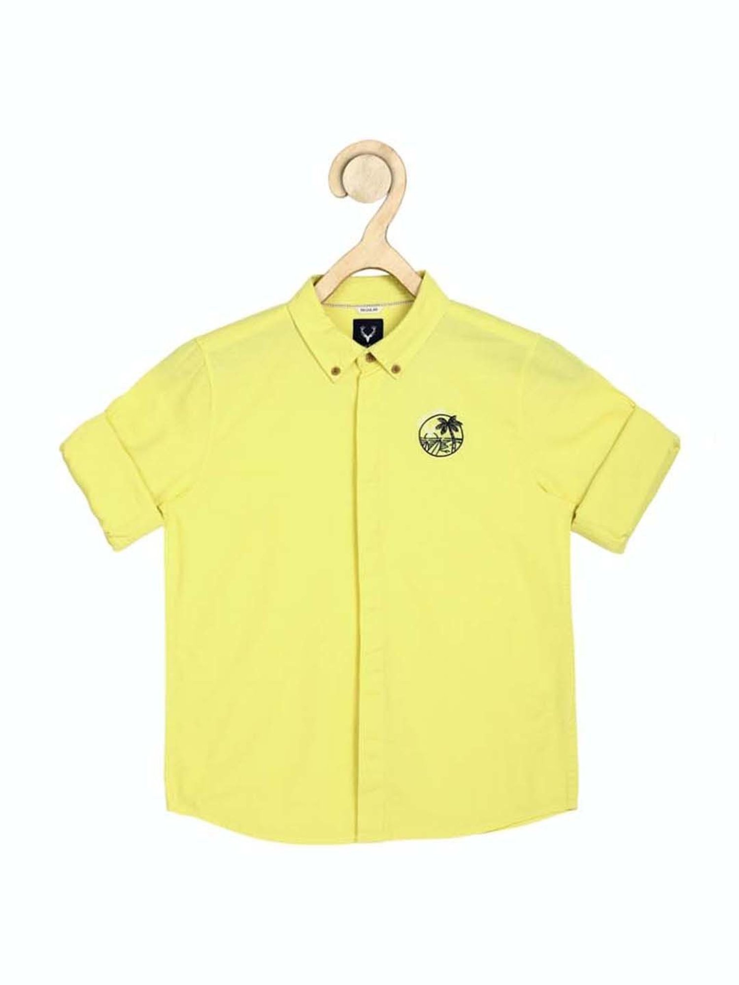 Allen Solly Kids Yellow Regular Fit Full Sleeves Shirt